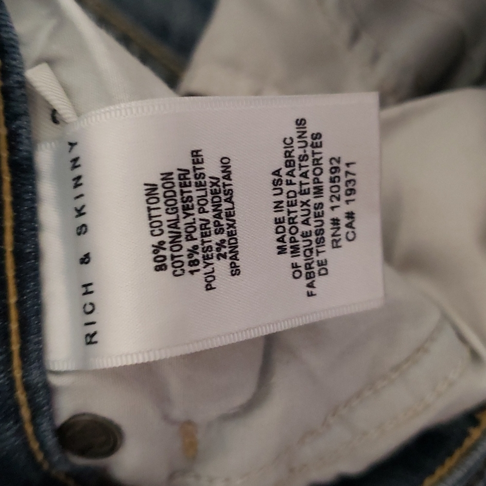 Rich & Skinny Blue Denim Shorts Size 26 - Picture 6 of 8